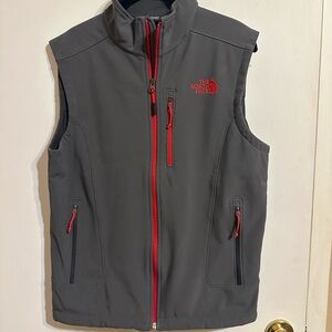 The North Face Men's Gray Vest with Red Accents